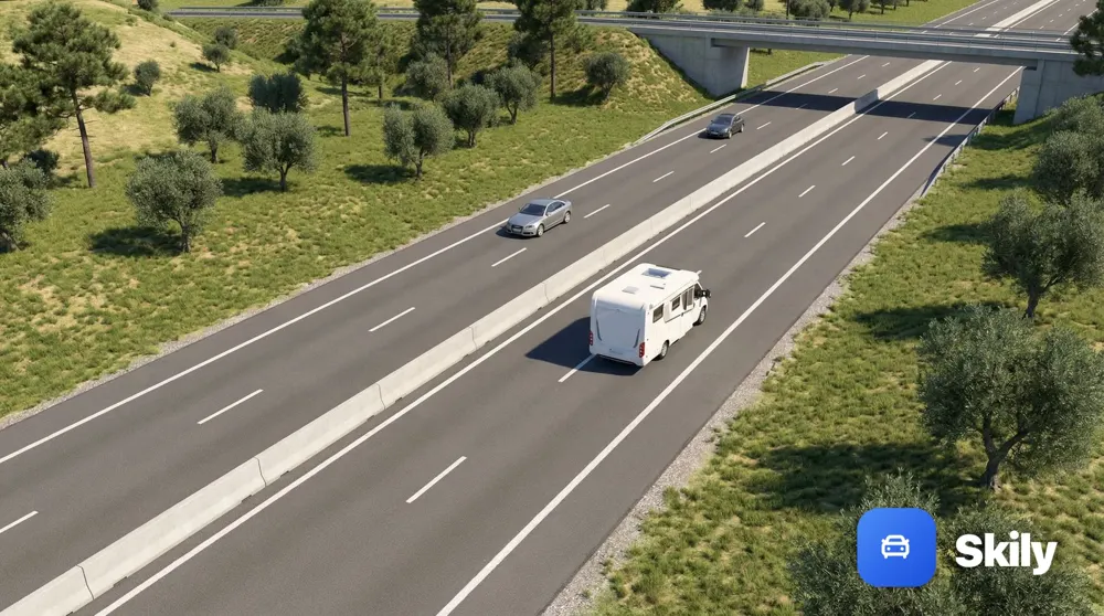 ¿Cuál es la velocidad máxima a la que le está permitido circular por una autovía con una autocaravana de MMA inferior a 3.500 kg?