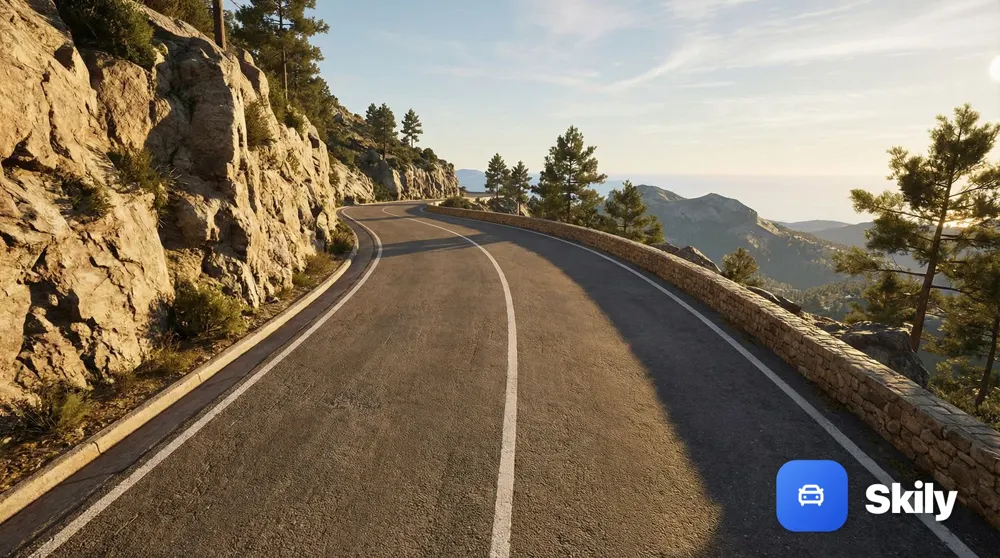 ¿Puede adelantar una motocicleta a otra en esta curva de visibilidad reducida?