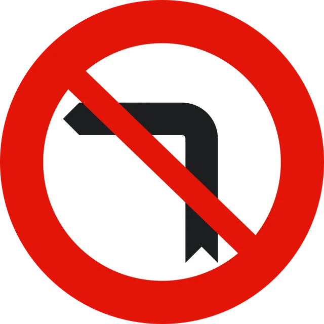 R-303. Prohibido girar a la izquierda y cambiar de sentido.