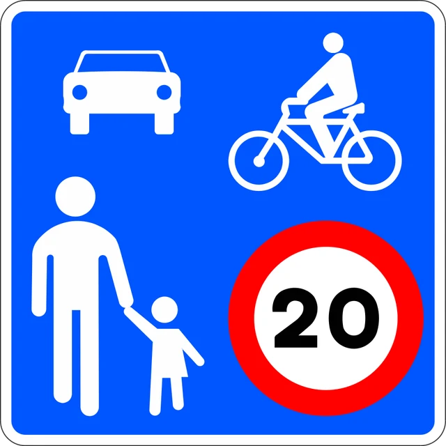 S-47. Zona de coexistencia: 20 km/h, no se juega.
