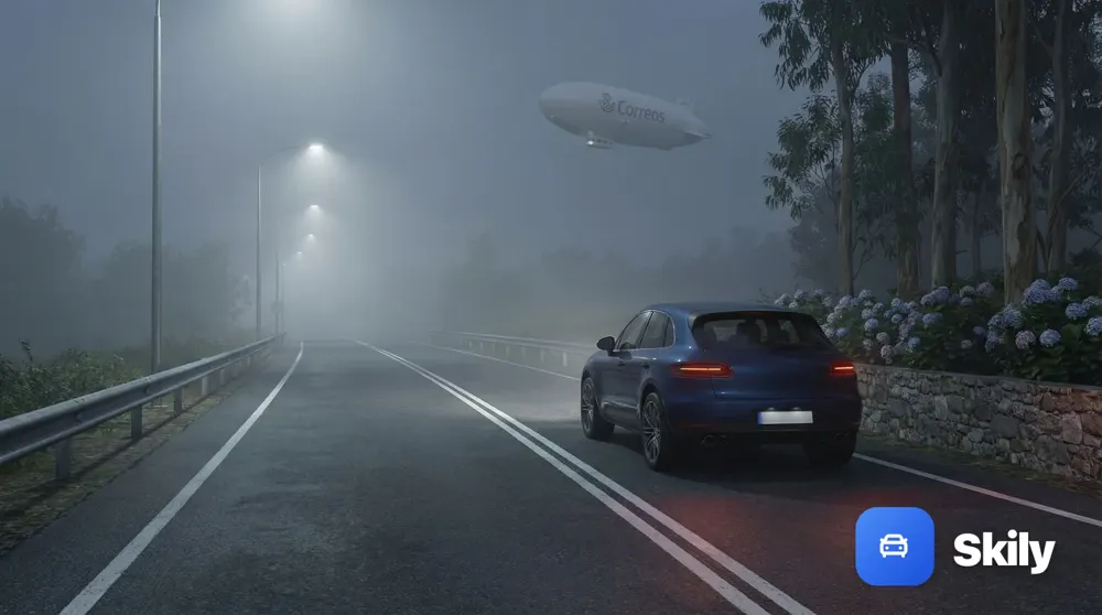 Circula de noche a la velocidad máxima permitida por una vía fuera de poblado insuficientemente iluminada y se estropean las luces de largo alcance. ¿Qué debe hacer?