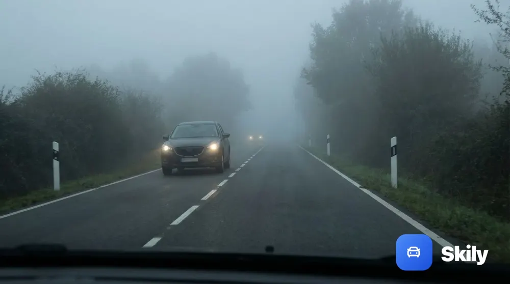 ¿Qué alumbrado antiniebla debe encender en caso de niebla ligera?