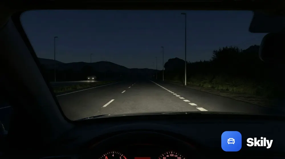 Circula con la luz de largo alcance y se acerca a un vehículo que circula a menor velocidad en su mismo sentido de la marcha, ¿debe sustituir la luz de carretera por la de corto alcance?