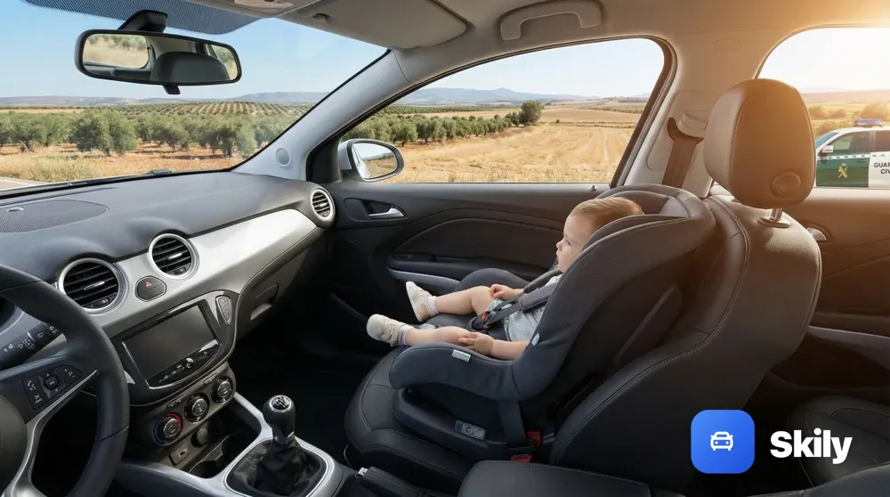 En un turismo con cinco plazas, como norma general, ¿en qué asiento debe viajar un niño que mide menos de 1,35 cm?