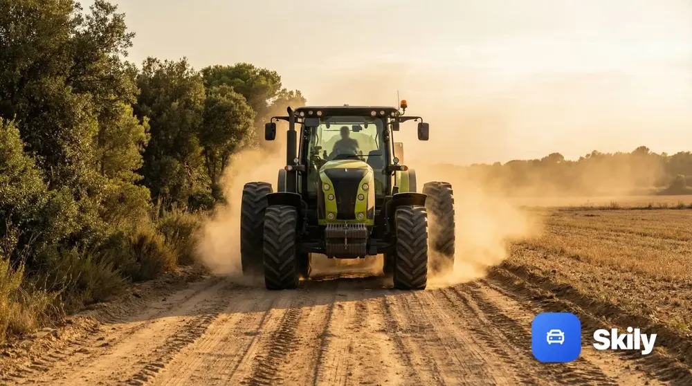 May you drive an agricultural tractor with a maximum authorised mass over 3,500 kg on a B licence?