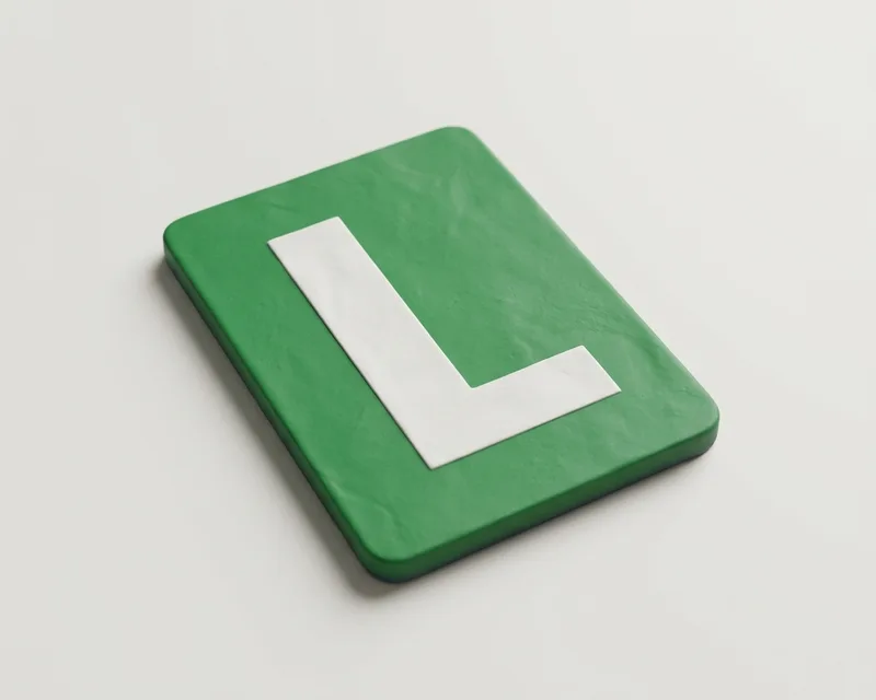 L plate. First year with your first licence, at the back on the left.