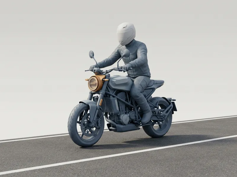 Motorista. Le protege solo el casco; el integral protege cabeza y cara.