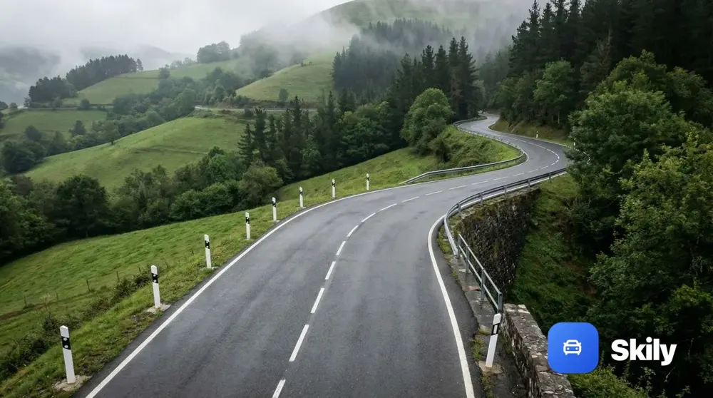 ¿Si entra en una curva a la izquierda a velocidad excesiva, la fuerza centrífuga puede afectar a la trayectoria del vehículo?